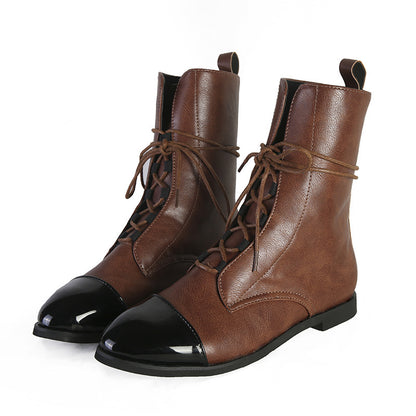 Bottes à Lacets Élégantes en Cuir Verni