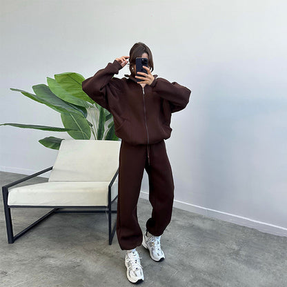 Survêtement deux pièces unisexe avec veste zippée et pantalon jogging