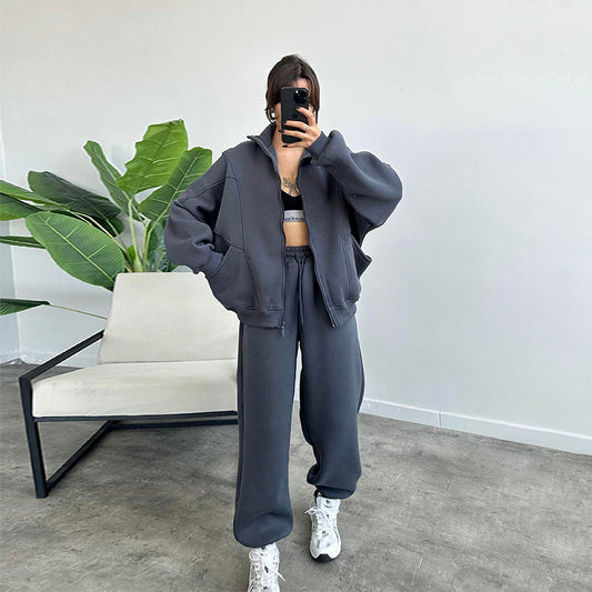 Survêtement deux pièces unisexe avec veste zippée et pantalon jogging