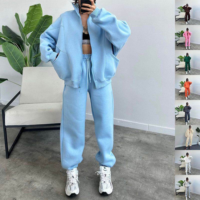 Survêtement deux pièces unisexe avec veste zippée et pantalon jogging